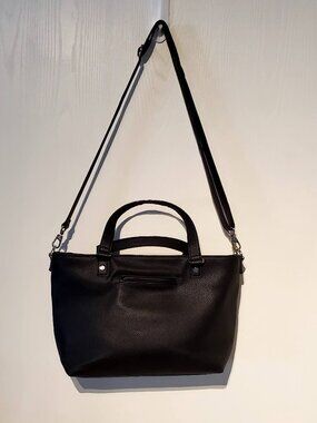 Black Hand Bag "Jewell by Thirty One" 2 Handles W/Adjustable Shoulder Strap Faux